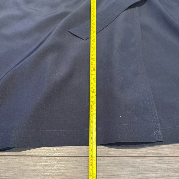 Utex Double Breasted Full Length Navy Trench Coat - Picture 5 of 6